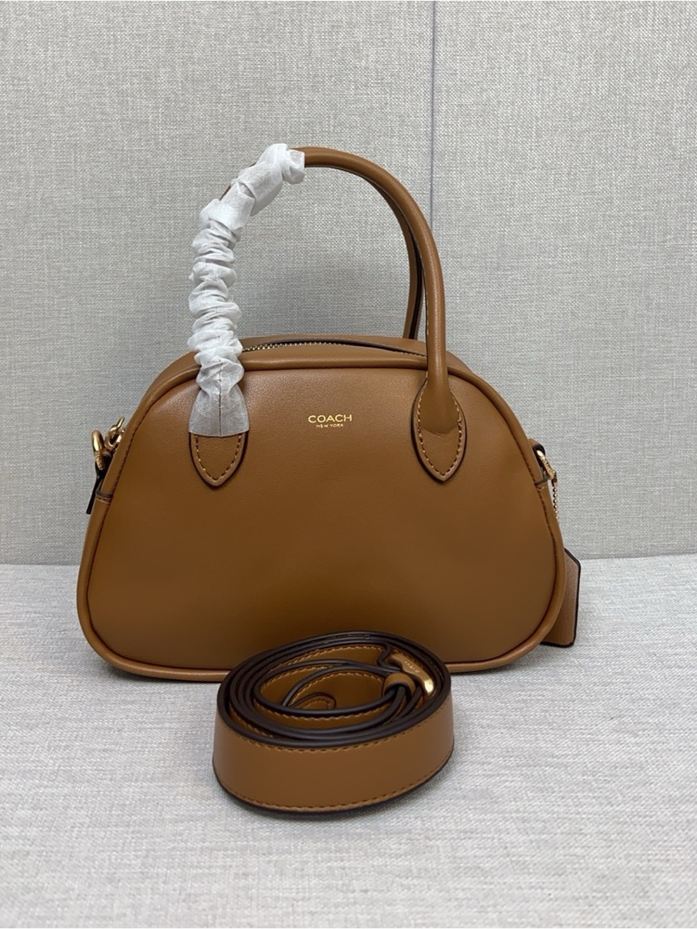 Coach Crossbody Dome Satchel in Saddle Brown